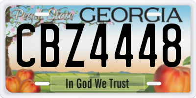 GA license plate CBZ4448