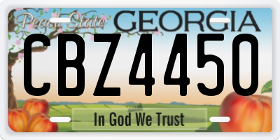 GA license plate CBZ4450