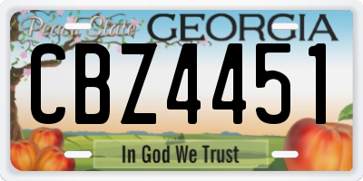 GA license plate CBZ4451