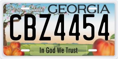 GA license plate CBZ4454