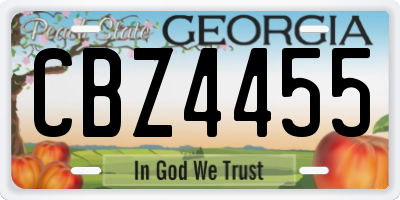 GA license plate CBZ4455