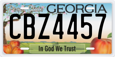 GA license plate CBZ4457
