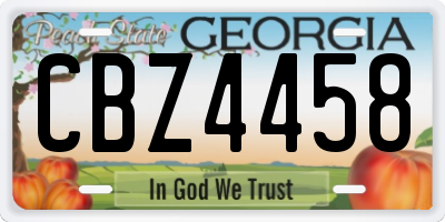 GA license plate CBZ4458