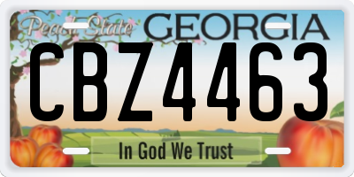 GA license plate CBZ4463