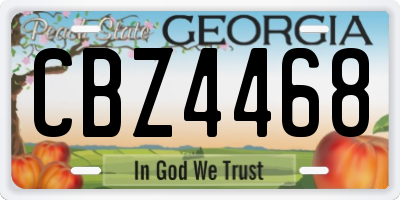 GA license plate CBZ4468