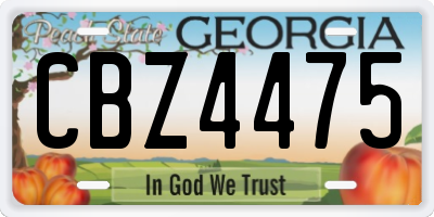 GA license plate CBZ4475