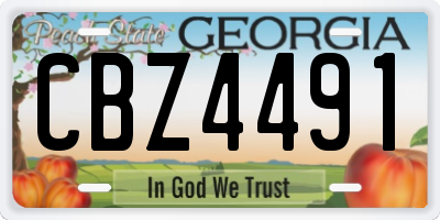 GA license plate CBZ4491