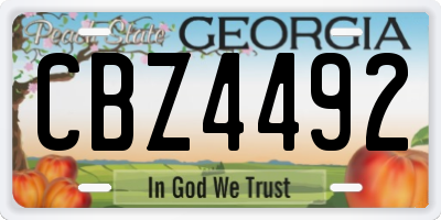 GA license plate CBZ4492