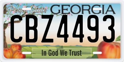 GA license plate CBZ4493