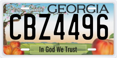 GA license plate CBZ4496