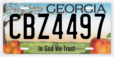 GA license plate CBZ4497