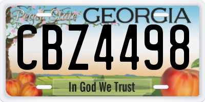 GA license plate CBZ4498