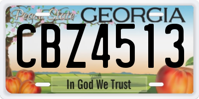 GA license plate CBZ4513