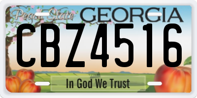 GA license plate CBZ4516