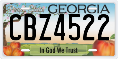 GA license plate CBZ4522