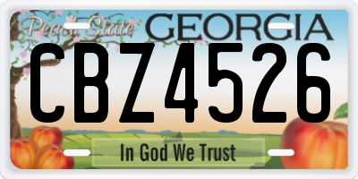 GA license plate CBZ4526