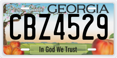 GA license plate CBZ4529