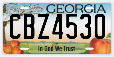 GA license plate CBZ4530