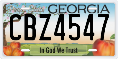GA license plate CBZ4547