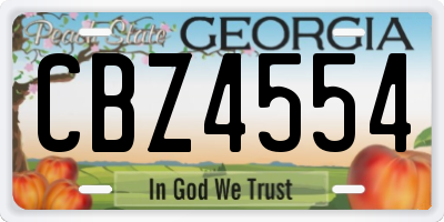 GA license plate CBZ4554