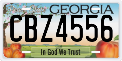 GA license plate CBZ4556