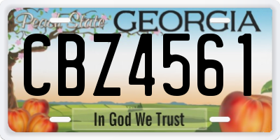 GA license plate CBZ4561