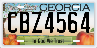 GA license plate CBZ4564