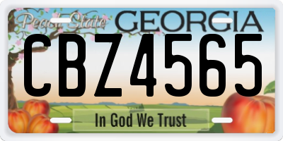 GA license plate CBZ4565