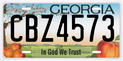 GA license plate CBZ4573
