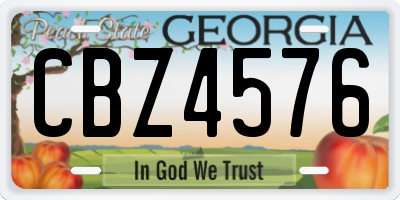 GA license plate CBZ4576