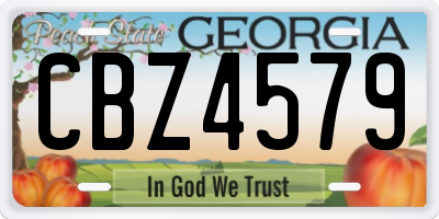 GA license plate CBZ4579