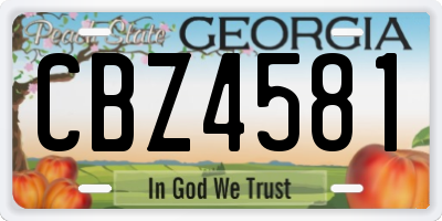 GA license plate CBZ4581