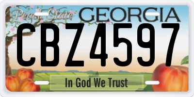 GA license plate CBZ4597