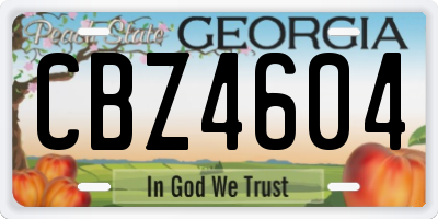 GA license plate CBZ4604