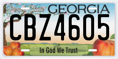 GA license plate CBZ4605