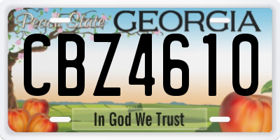 GA license plate CBZ4610