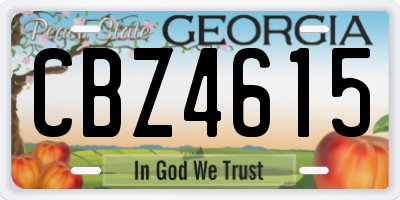GA license plate CBZ4615