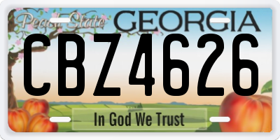 GA license plate CBZ4626