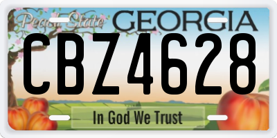 GA license plate CBZ4628