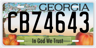 GA license plate CBZ4643