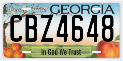 GA license plate CBZ4648