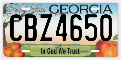 GA license plate CBZ4650