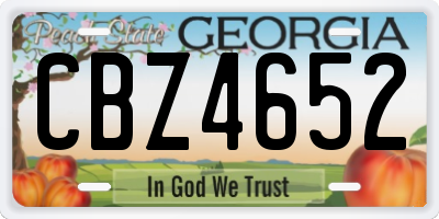 GA license plate CBZ4652