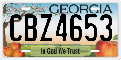 GA license plate CBZ4653