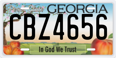 GA license plate CBZ4656