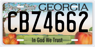 GA license plate CBZ4662