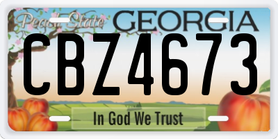 GA license plate CBZ4673