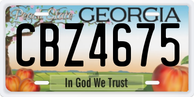 GA license plate CBZ4675