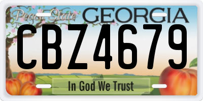 GA license plate CBZ4679