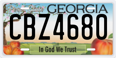 GA license plate CBZ4680